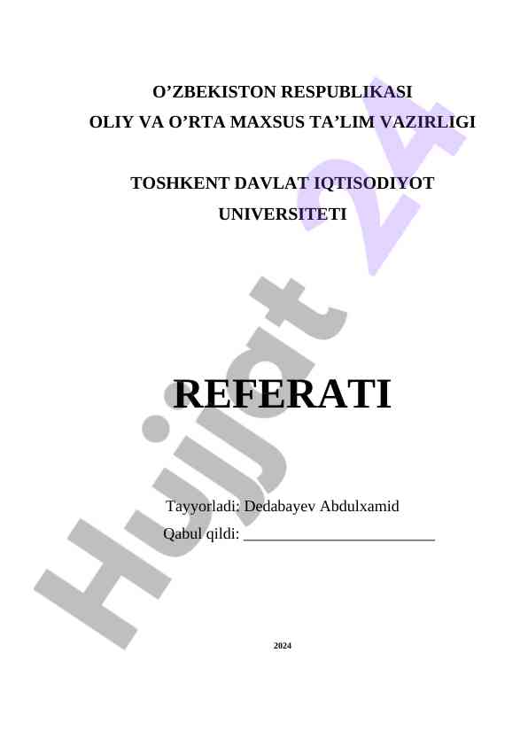 Audit ishchi dasturini tayyorlash va tuzish