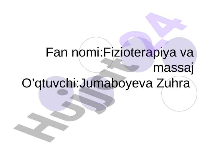 Fizioterapiya va massaj: davolash usullari
