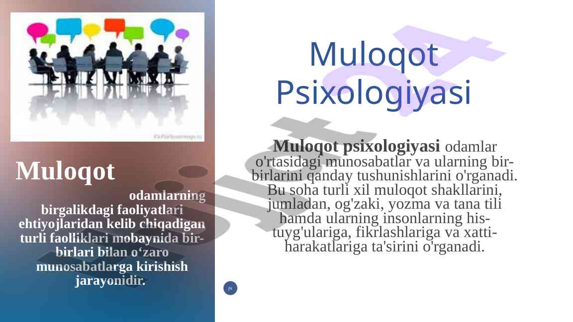 Muloqot psixologiyasi asoslari va ahamiyati