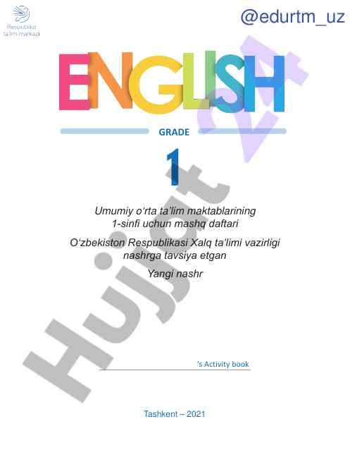 Activity book for 1st grade students in tashkent