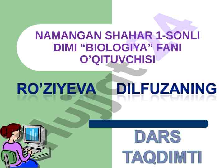 Dars rejasi: barg haqida tushuncha va tajribalar