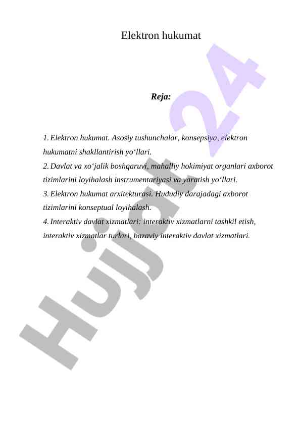 Elektron hukumat: tushunchalar va arxitektura
