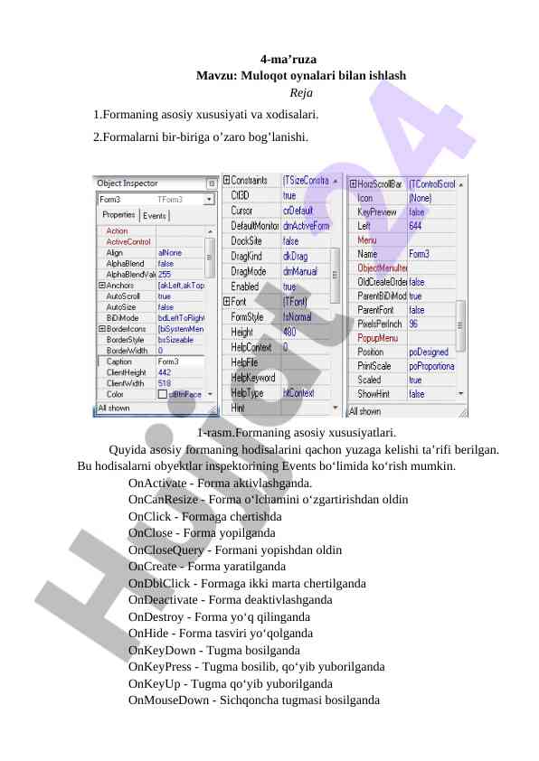 Muloqot oynalari bilan ishlash