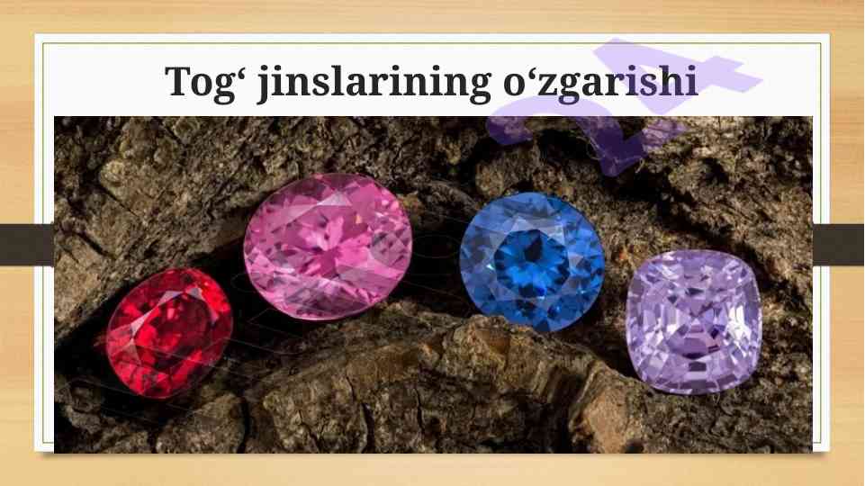 Tog‘ jinslarining o‘zgarishi va qoldiqlar