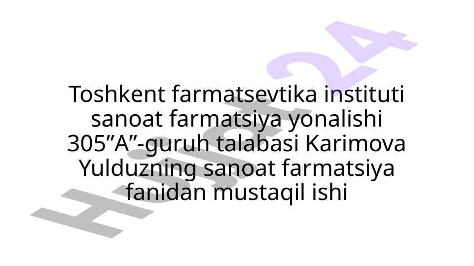 Zamonaviy sterilizatorlar haqida mustaqil ish