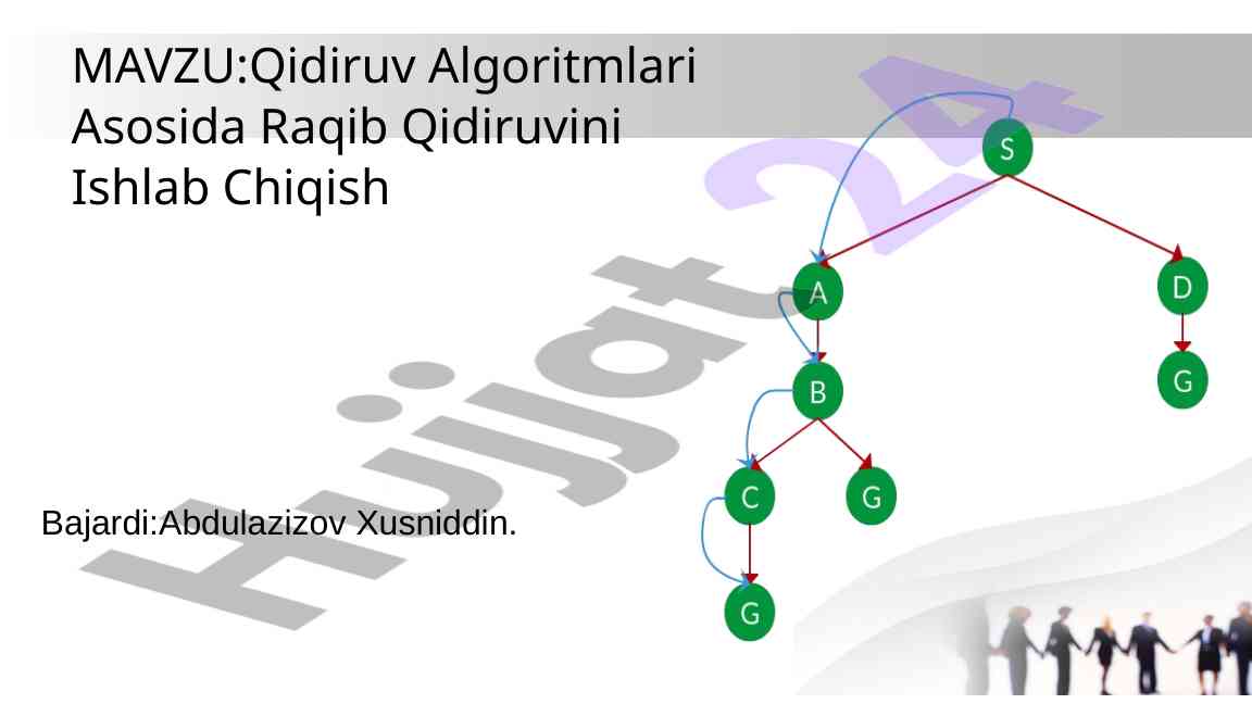 Qidiruv algoritmlari asosida raqib qidiruvini ishlab chiqish