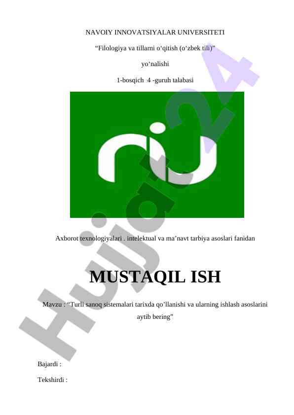 Turli sanoq sistemalari tarixda qo‘llanishi