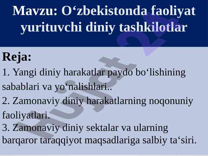 O‘zbekistonda diniy tashkilotlar va ularning ta‘siri