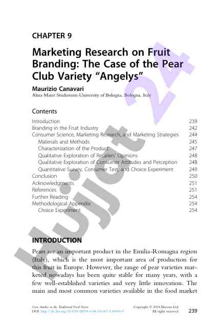 Marketing research on fruit branding case of pear club