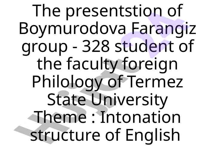 Intonation structure of english language characteristics