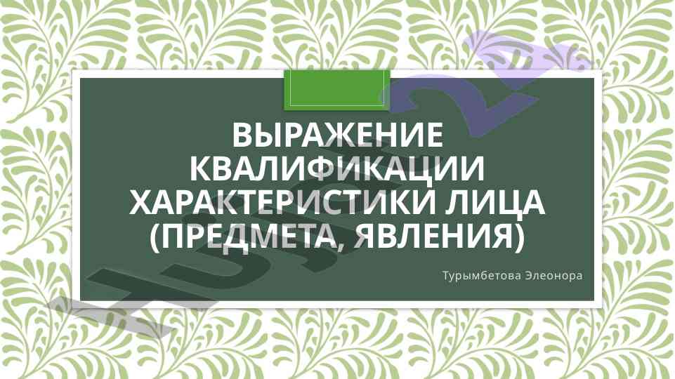Квалификация характеристик предметов в русском языке