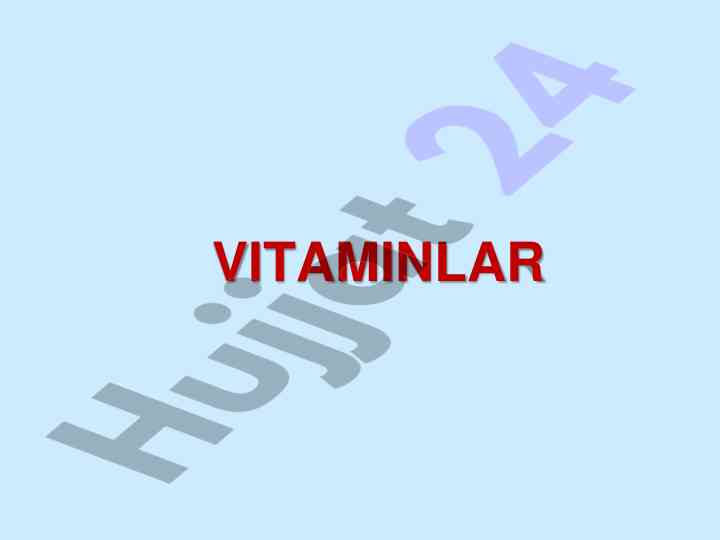 Vitamins and their importance for life functions