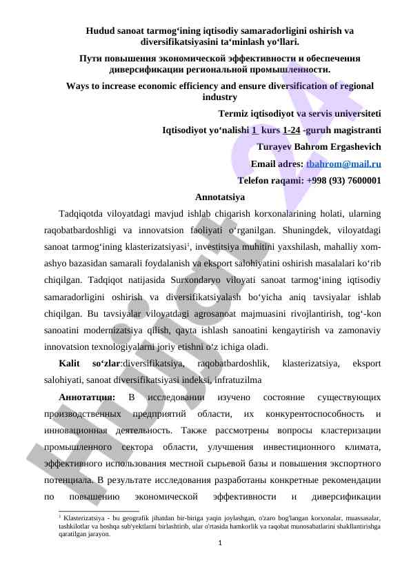 Iqtisodiy samaradorlikni oshirish yo‘llari