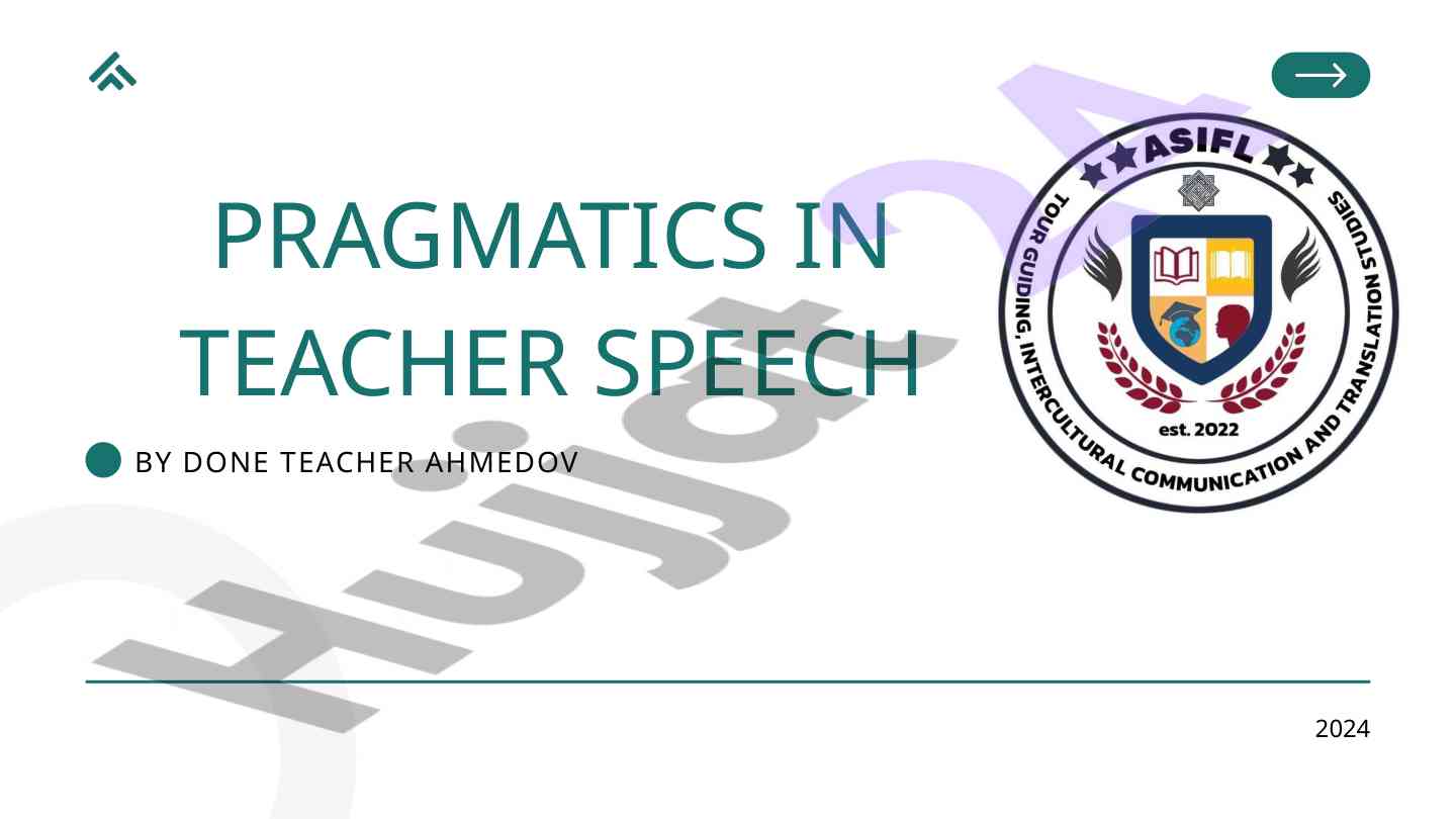 Pragmatics in teacher speech: enhancing communication