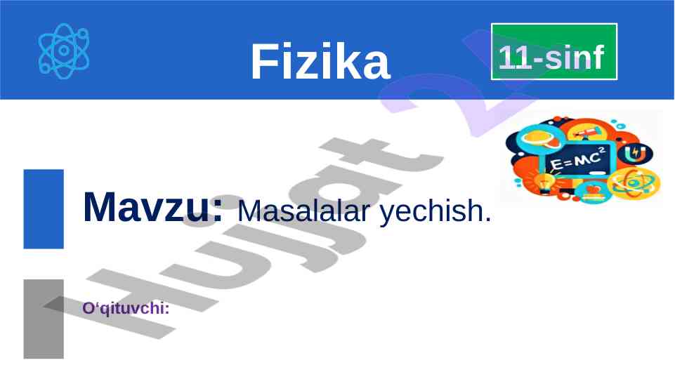 Masalalar yechish bo'yicha mustaqil bajarish