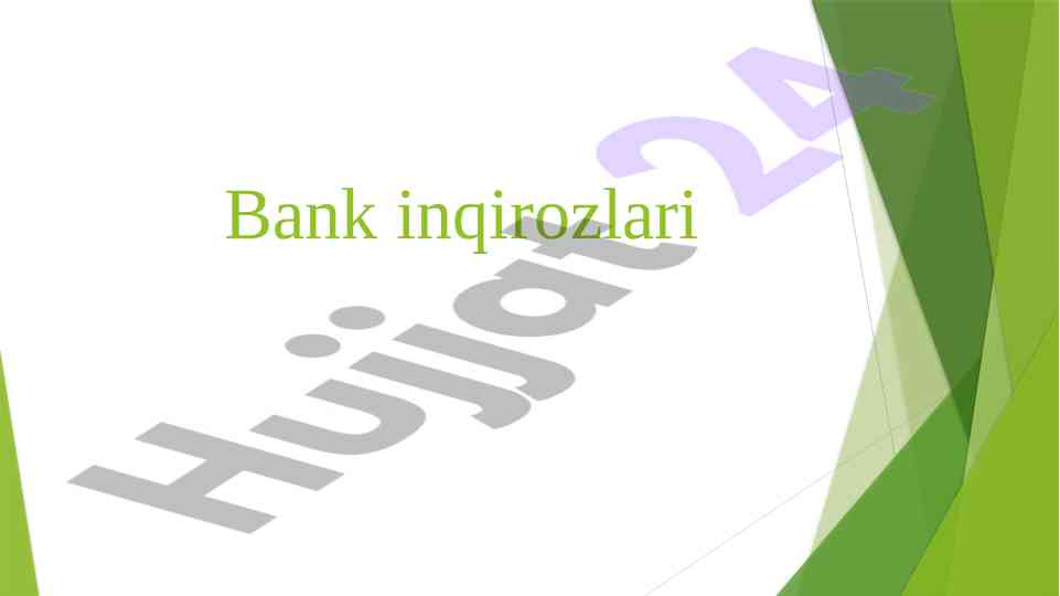 Bank inqirozlari va ularning iqtisodiy ta'sirlari