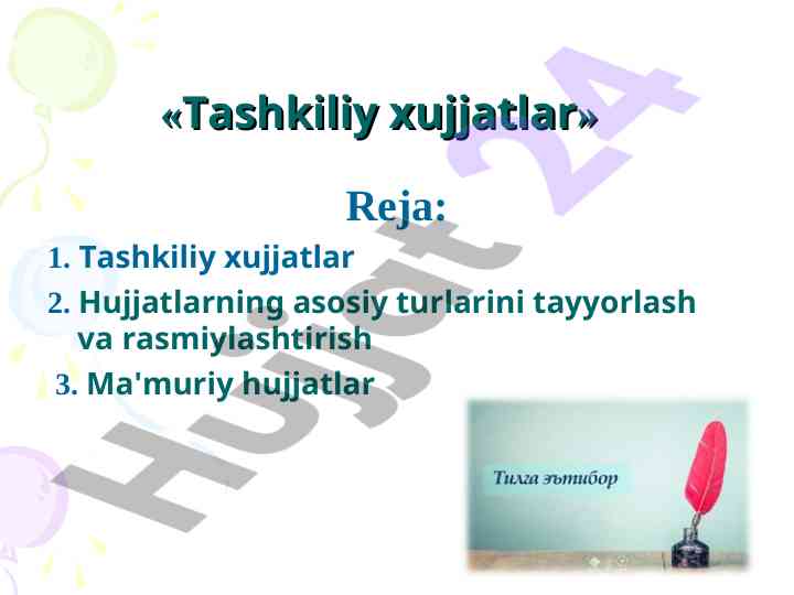 Tashkiliy xujjatlar