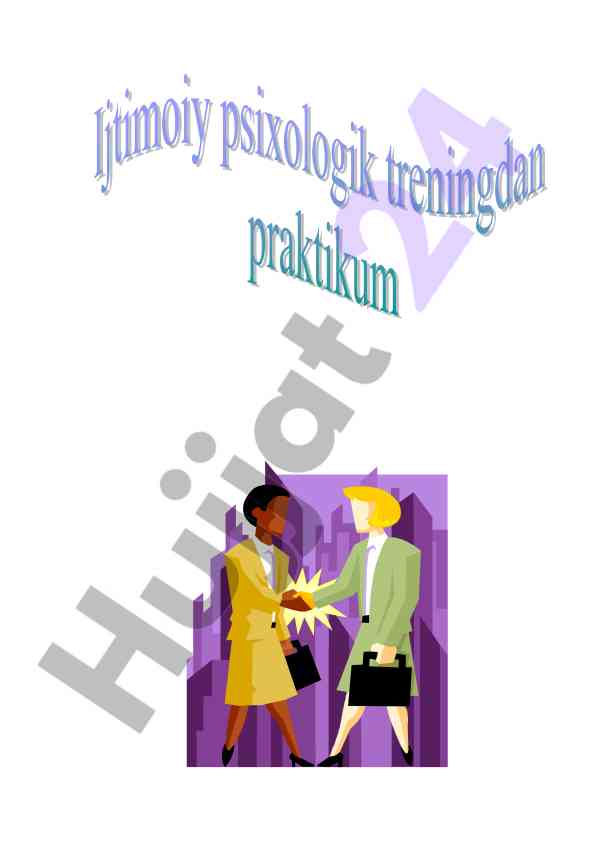 Ijtimoiy psixologik trening praktikumi qo‘llanma