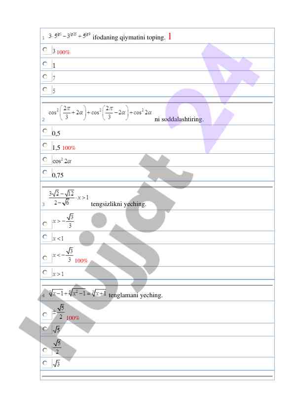 Matematik tenglamalar va ifodalarni yechish