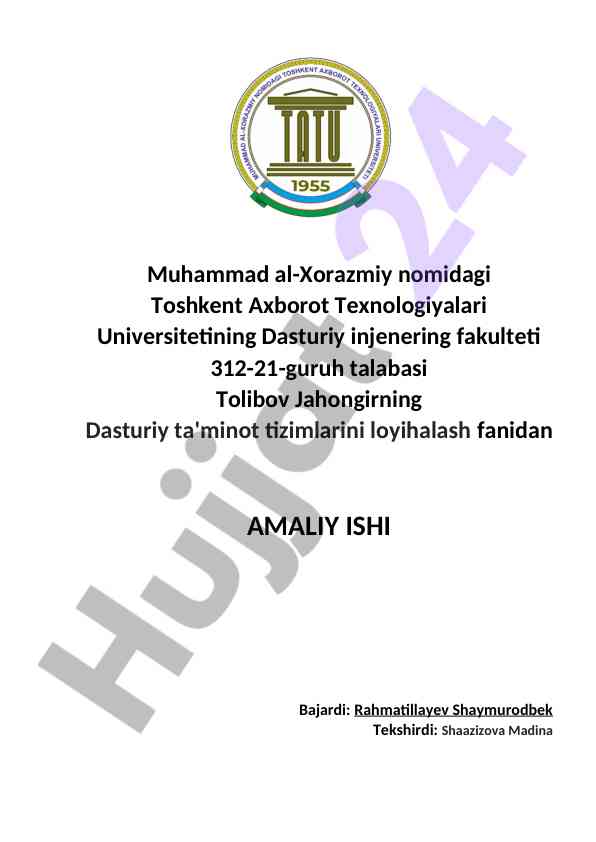 Online kredit karta hisob kitob dasturi loyihasi