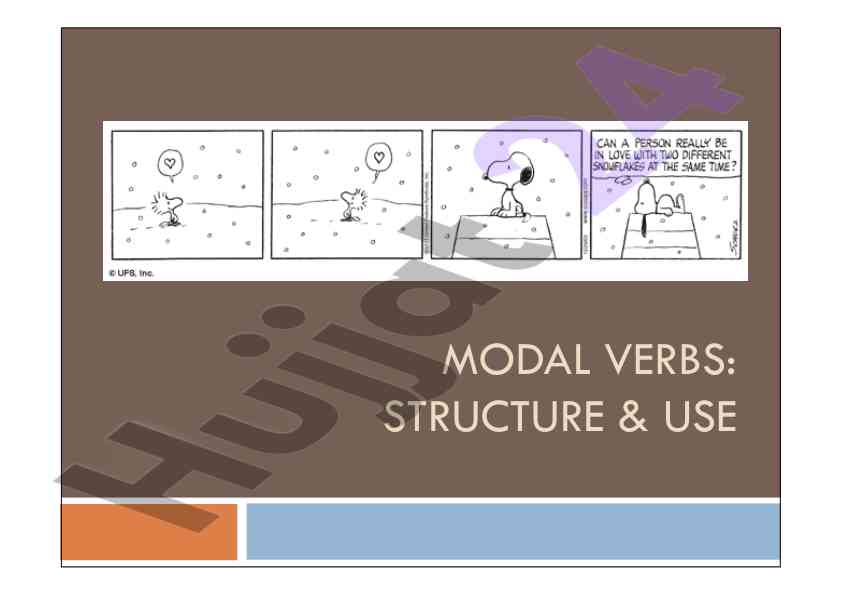 Understanding modal verbs structure and use