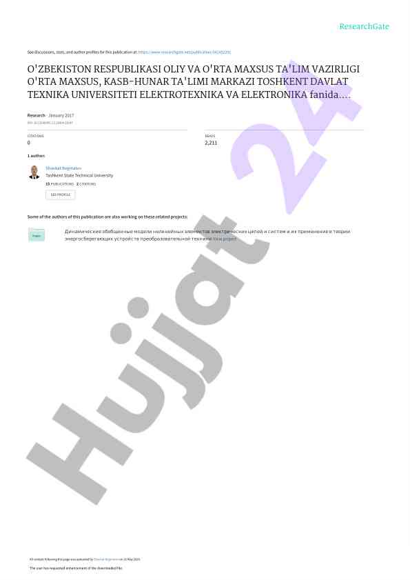 Virtual laboratoriya ishlari elektroteknika va elektronika