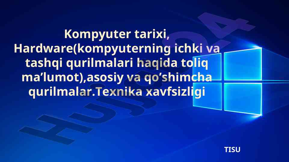 Kompyuter tarixi va hisoblash texnikasi