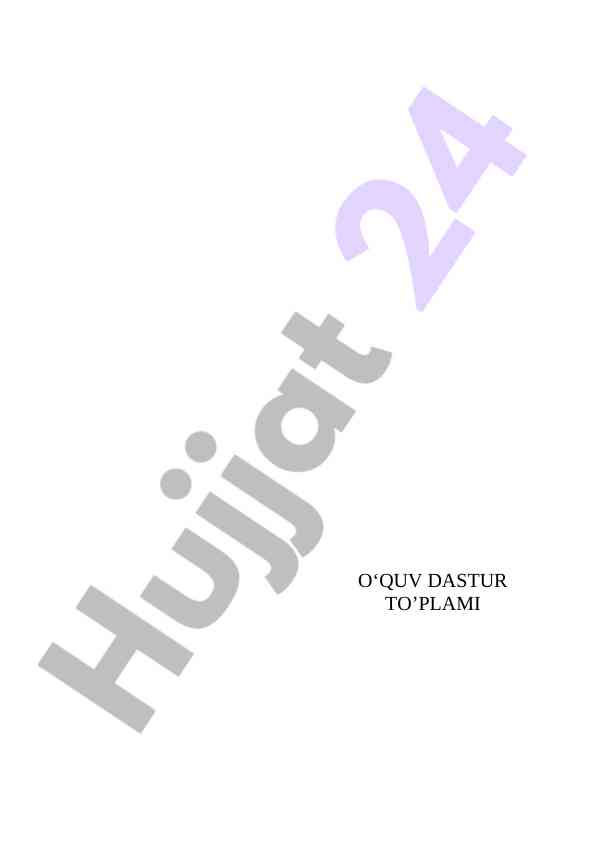 O‘zbek tili fanidan o‘quv dasturi farmatsiya kasbi