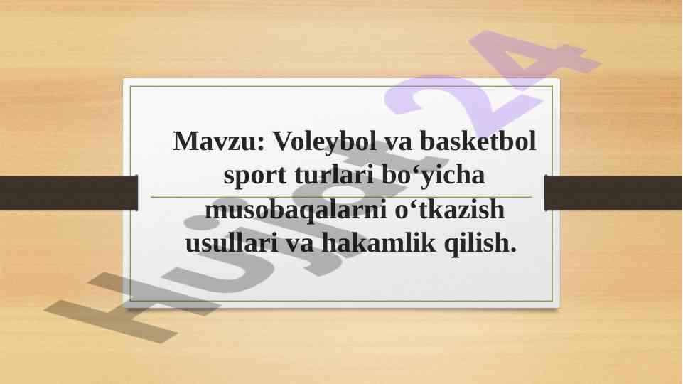 Voleybol va basketbol musobaqalari tashkiliy usullari