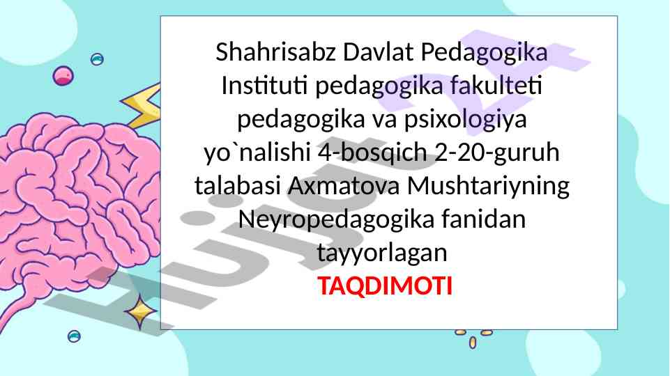 Neyropedagogika va jins asimmetriyasining ta’siri