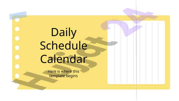 Daily schedule planner for effective time management