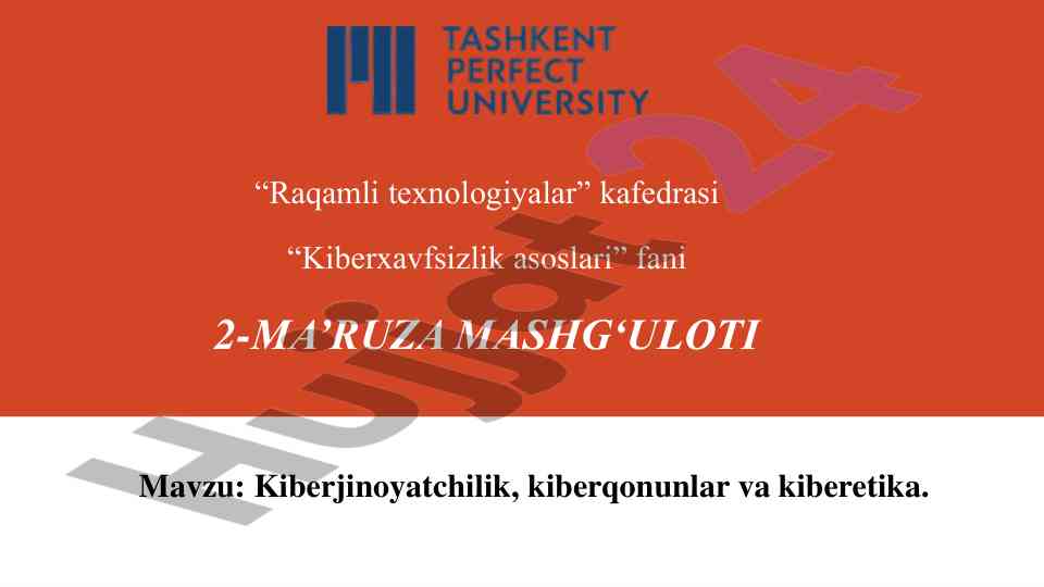 Kiberjinoyatchilik va kiberetika tushunchalari
