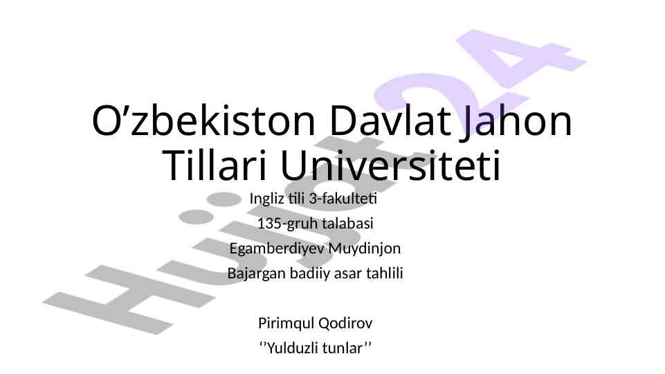 Pirimqul qodirov asarlarining tahlili