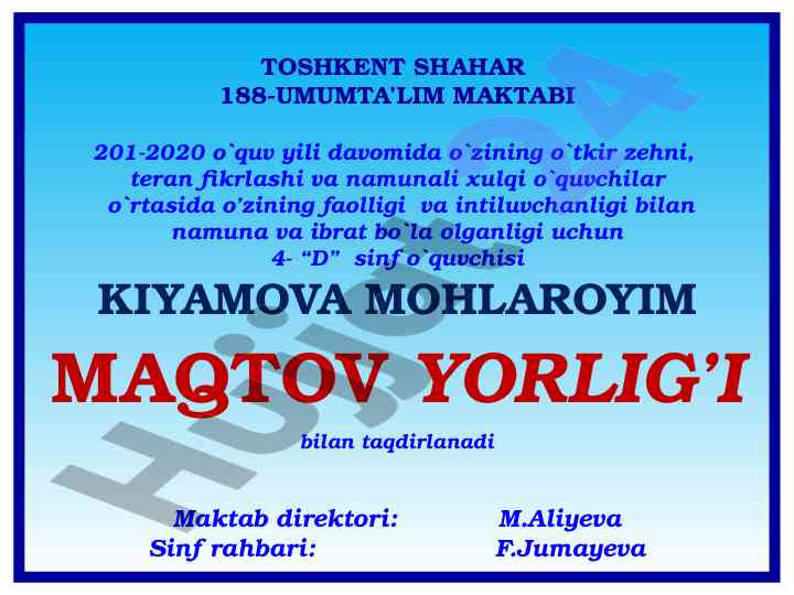 Taqdirlanishlar va o‘qitish jarayonlari