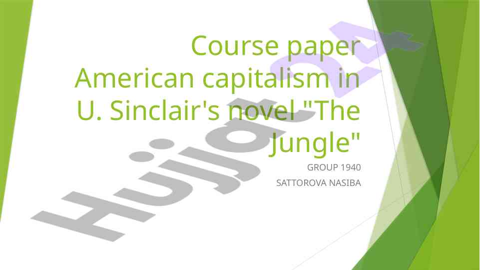 Analysis of american capitalism in sinclair's the jungle