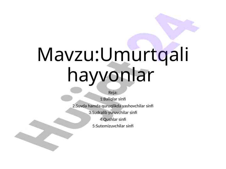 Umurtqali hayvonlar sinflari tahlili