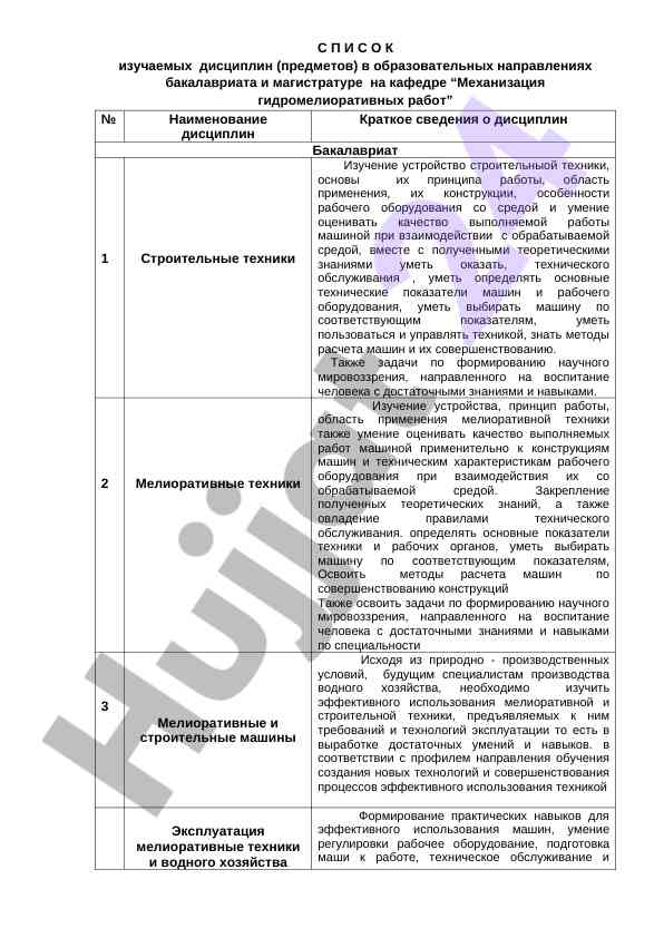 Mekhanizatsiya gidromeliorativ ishlar darslari