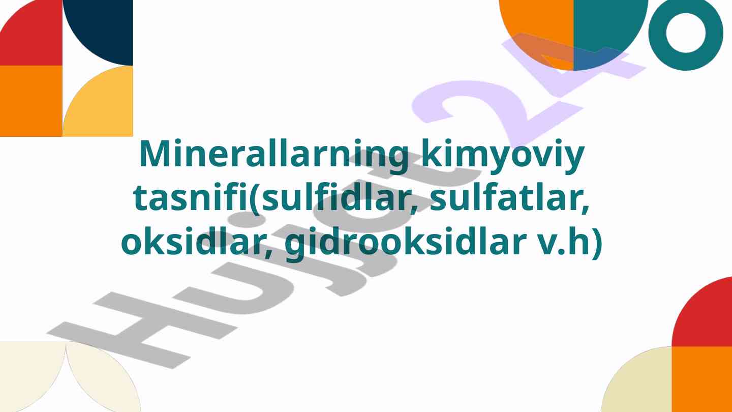 Minerallarning kimyoviy tasnifi tahlili