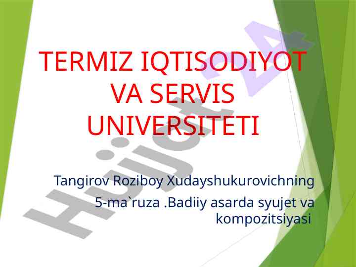 Badiy asarda syujet va kompozitsiya analizi