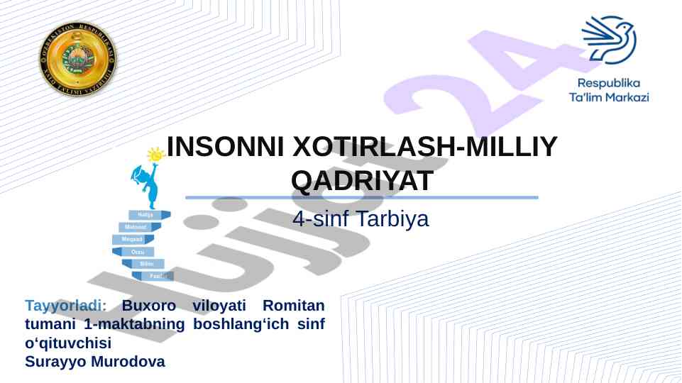Tarbiya va motivatsiya dars ijodiy topshiriqlari
