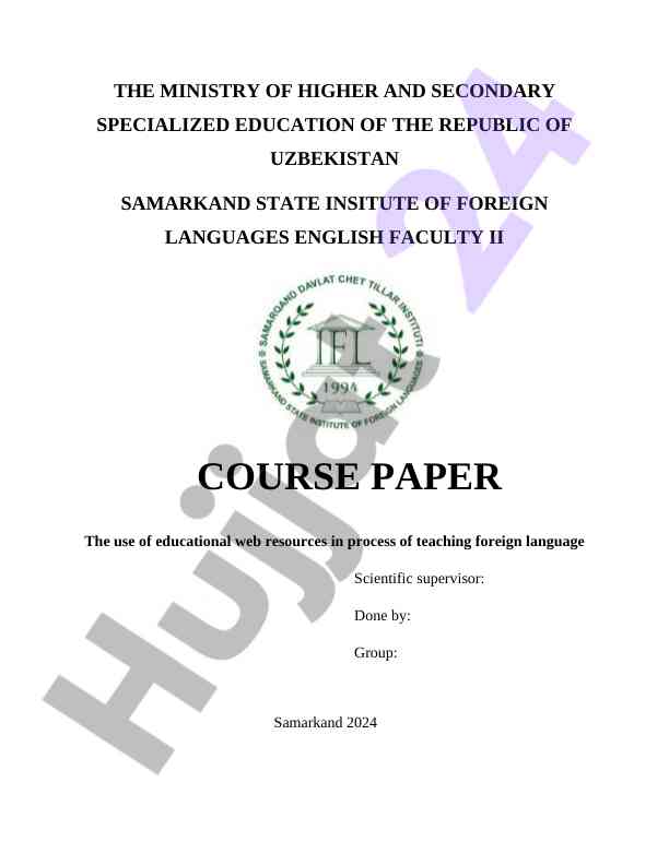 The use of educational web resources in teaching english