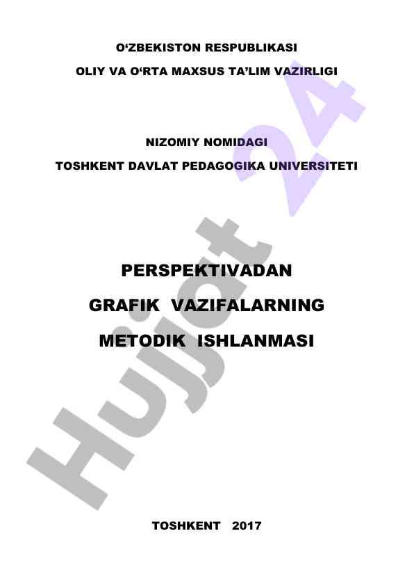 Perspektivadan grafik vazifalar metodik qo‘llanmasi