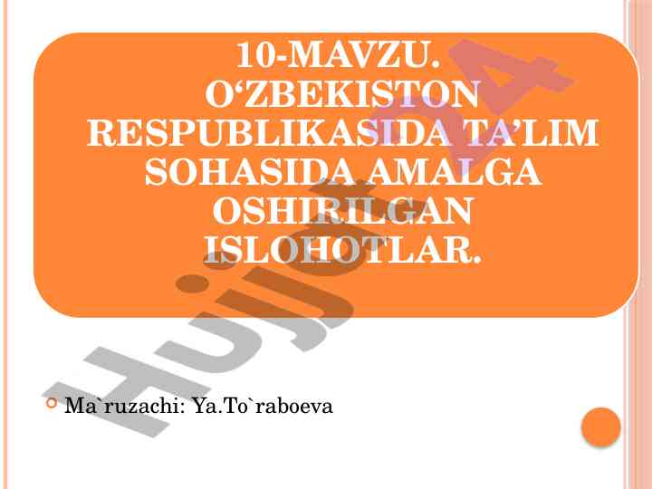 Ta’lim soxasidagi xarajatlar ulushi va turi