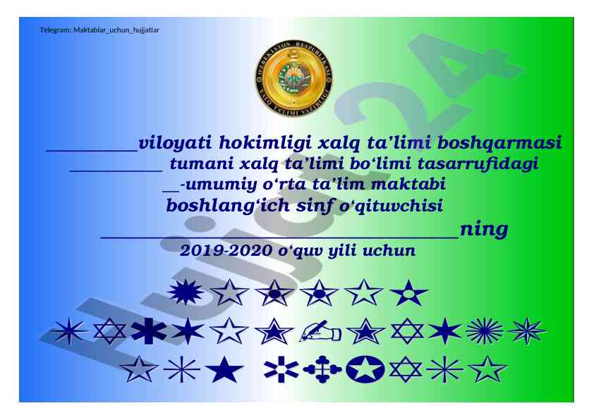 Ona tili fanidan yillik ish reja 2019-2020
