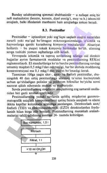 Pestitsidlarning suv sifatiga ta'siri va nazorati