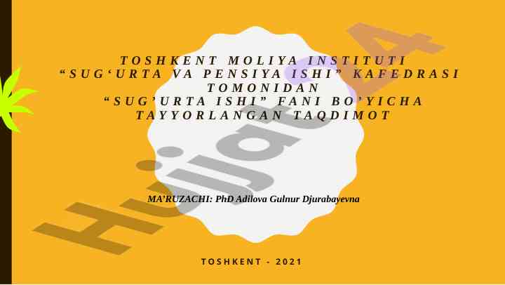 Sug‘urta ishini ta’limot taqdimoti 2021