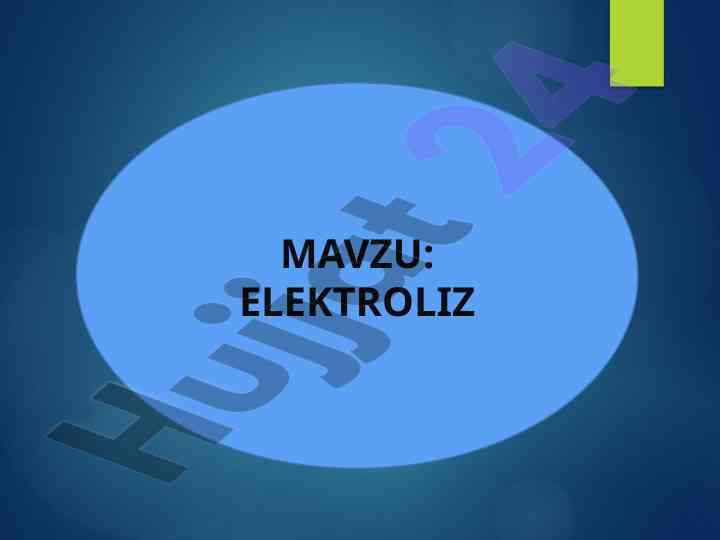 Elektrolizni o’quvchilarga o’rgatish usullari