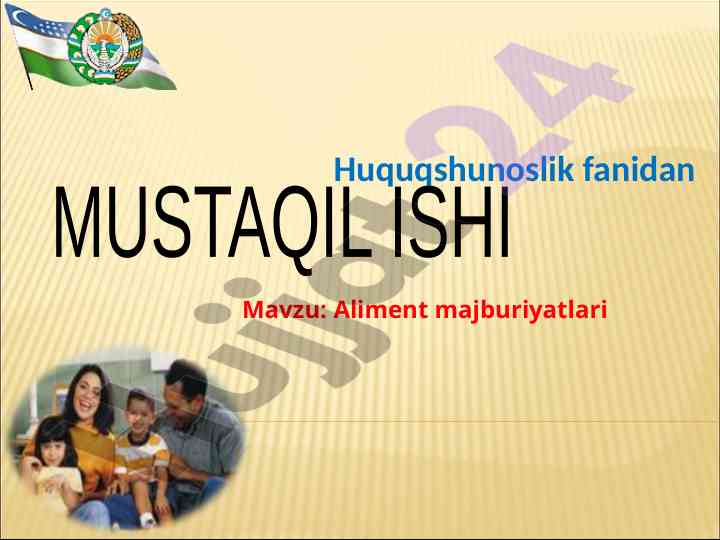 Aliment majburiyatlari huquqshunoslik fanidan
