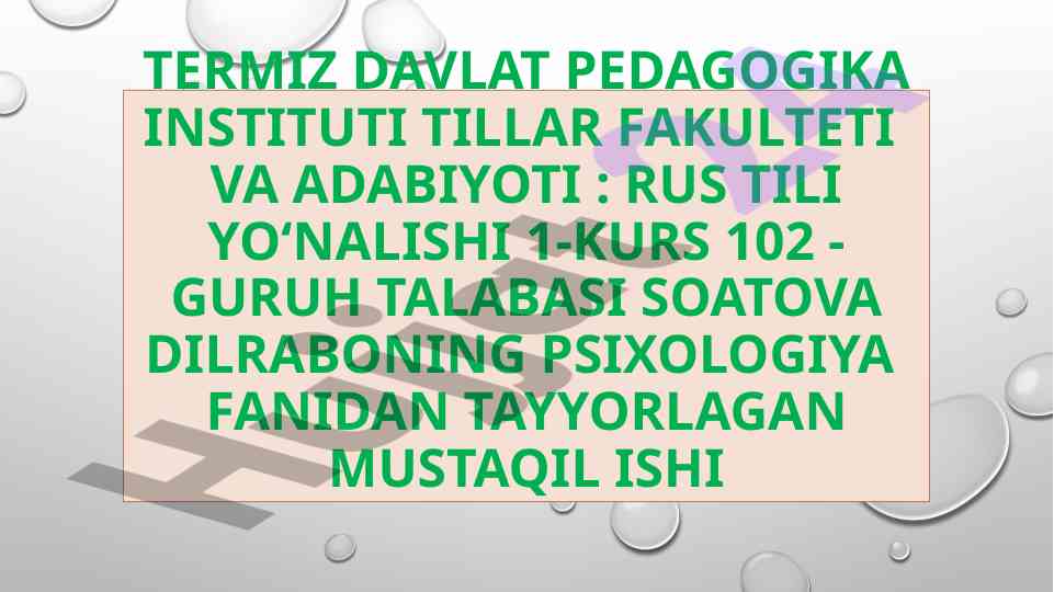O’yin maktabgacha yoshdagi bolaning rivojlanishi