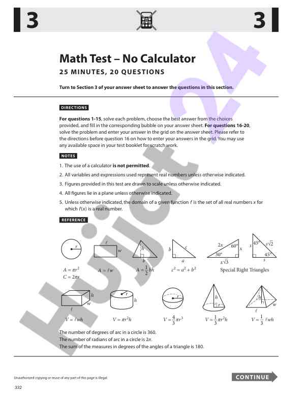 Matematik test – hisoblash usulsiz